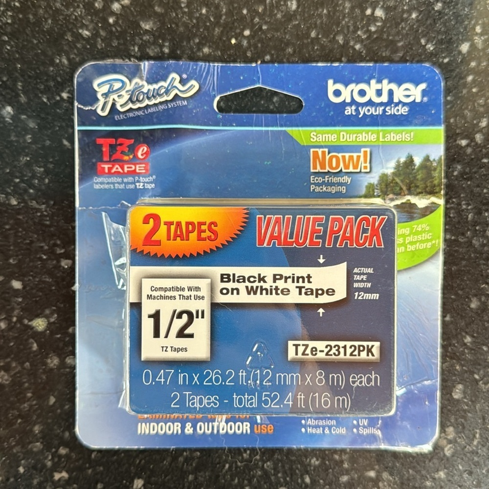 Brother P-Touch TZe-231 Black on White 2 Pack